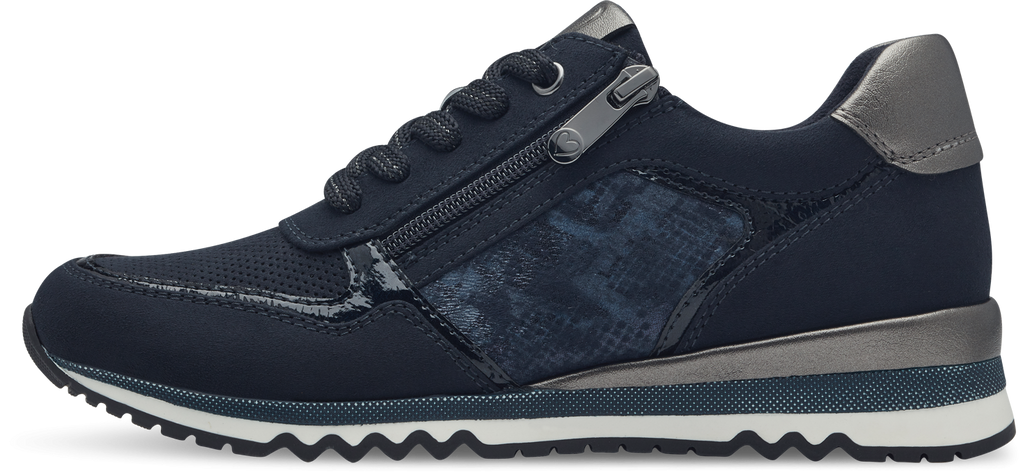 MARCO TOZZI : Ladies Side Zip Trainers - Navy