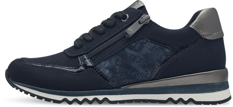 MARCO TOZZI : Ladies Side Zip Trainers - Navy