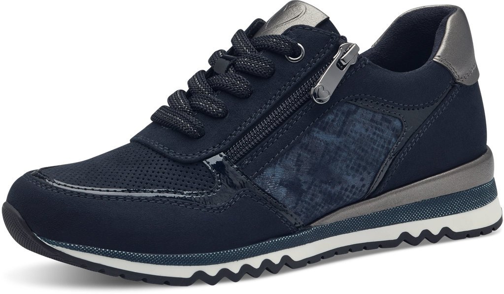 MARCO TOZZI : Ladies Side Zip Trainers - Navy