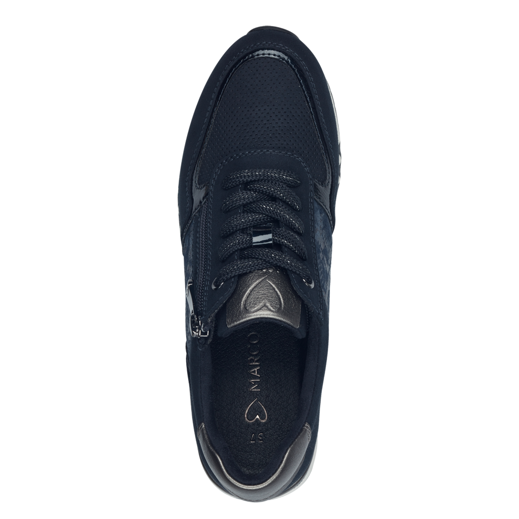 MARCO TOZZI : Ladies Side Zip Trainers - Navy