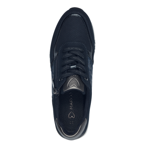 MARCO TOZZI : Ladies Side Zip Trainers - Navy