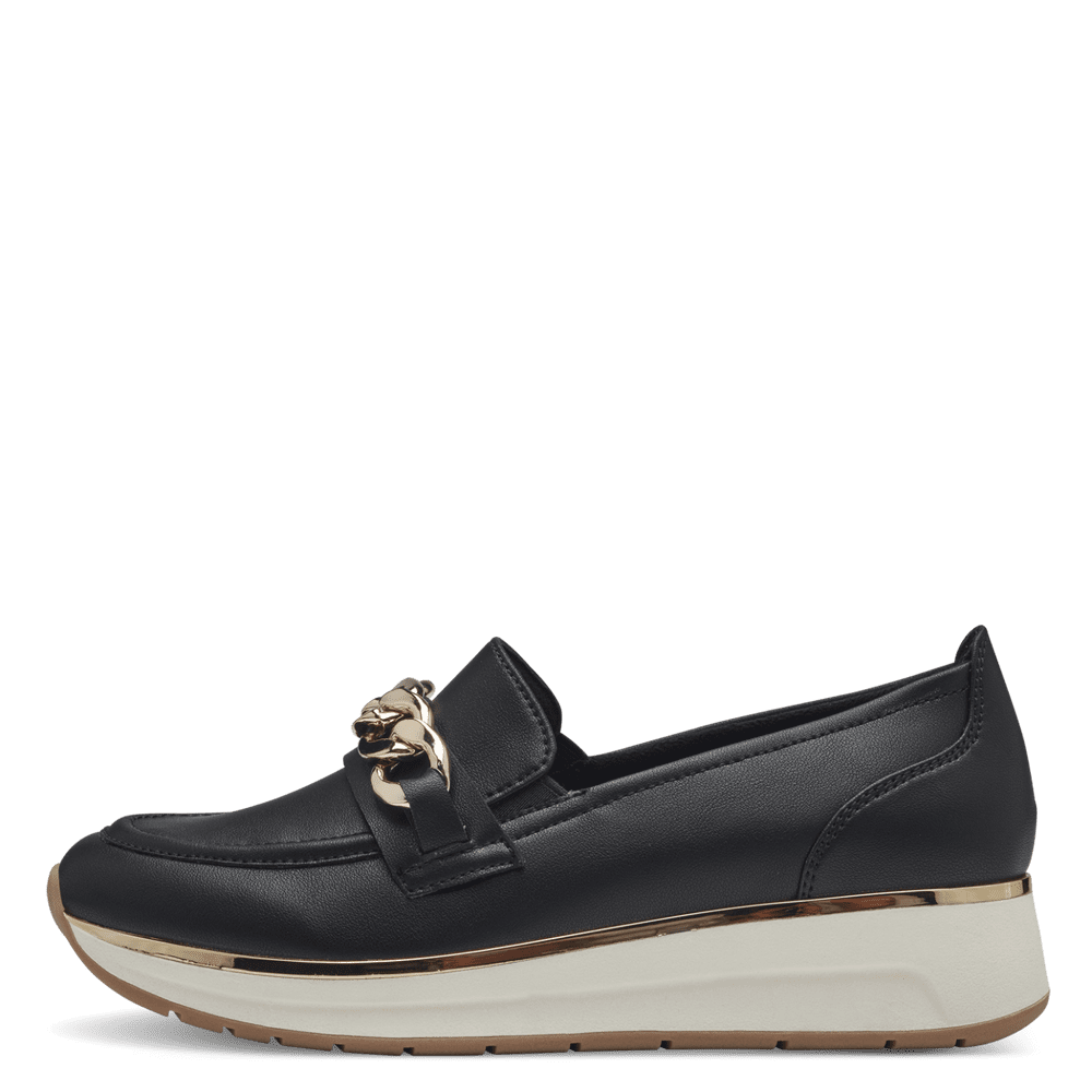 MARCO TOZZI : Slip On Shoe - Black/Gold