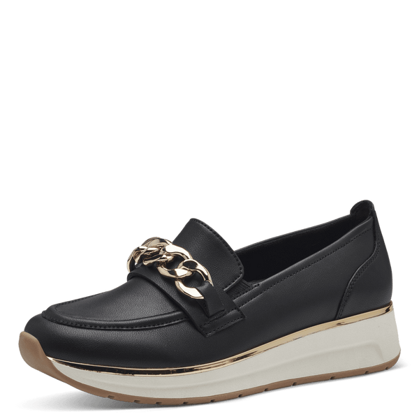 MARCO TOZZI : Slip On Shoe - Black/Gold