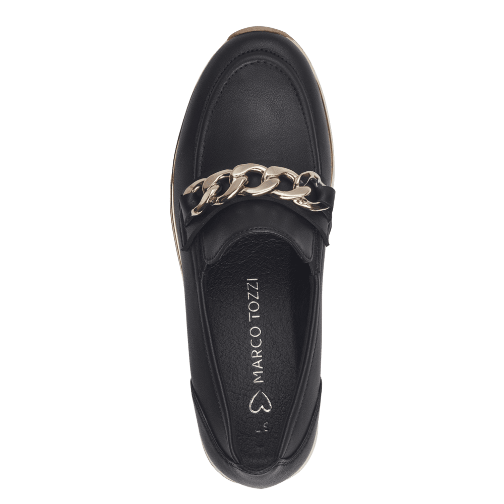 MARCO TOZZI : Slip On Shoe - Black/Gold