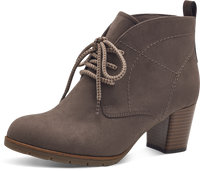 MARCO TOZZI : Block Heel Lace Up Ankle Boots - Taupe