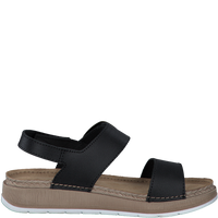 MARCO TOZZI : Leather Strap Sandals - Black