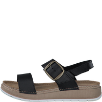 MARCO TOZZI : Leather Strap Sandals - Black