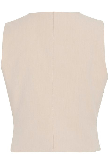 FRANSA Abigail V-Neck Waistcoat - Natural