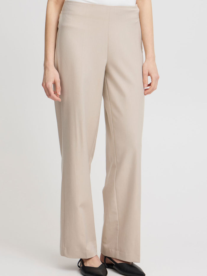 FRANSA Abigail Wide Leg Trousers - Natural