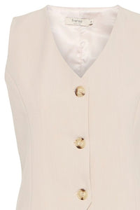 FRANSA Abigail V-Neck Waistcoat - Natural