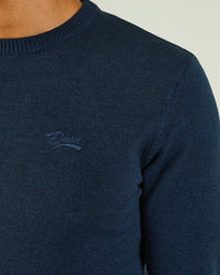 DIESEL : Dylan Round Neck Jumper - Navy