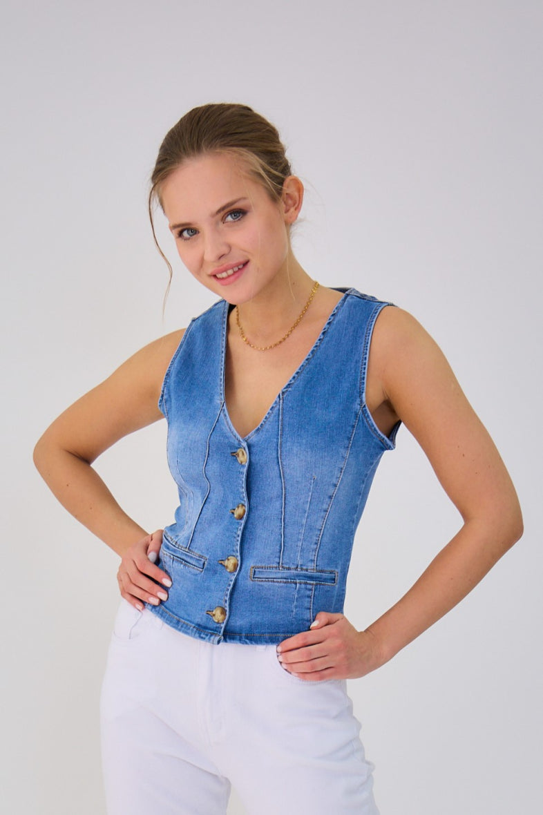 COPE CLOTHING : Denim Waistcoat