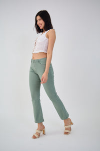 COPE CLOTHING : Culottes - Cropped Flare Jean - Khaki