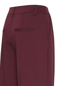 ICHI : Kate Wide Leg Trouser - Burgundy