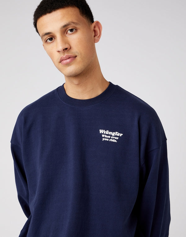 WRANGLER Crew Neck Sweatshirt - Navy