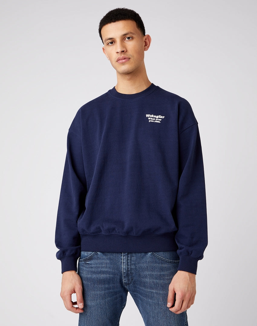 WRANGLER Crew Neck Sweatshirt - Navy