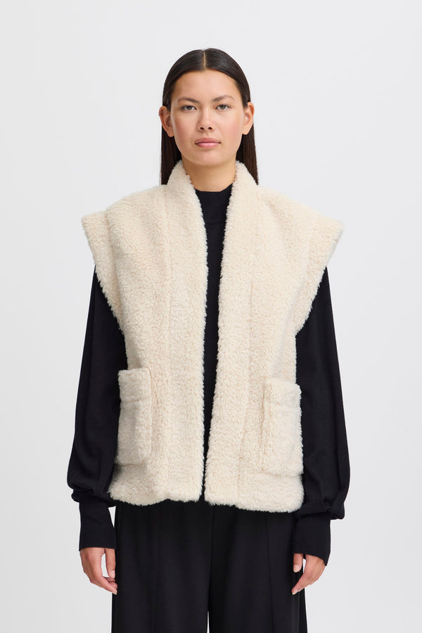 ICHI : Gizla Teddy Gilet - Birch