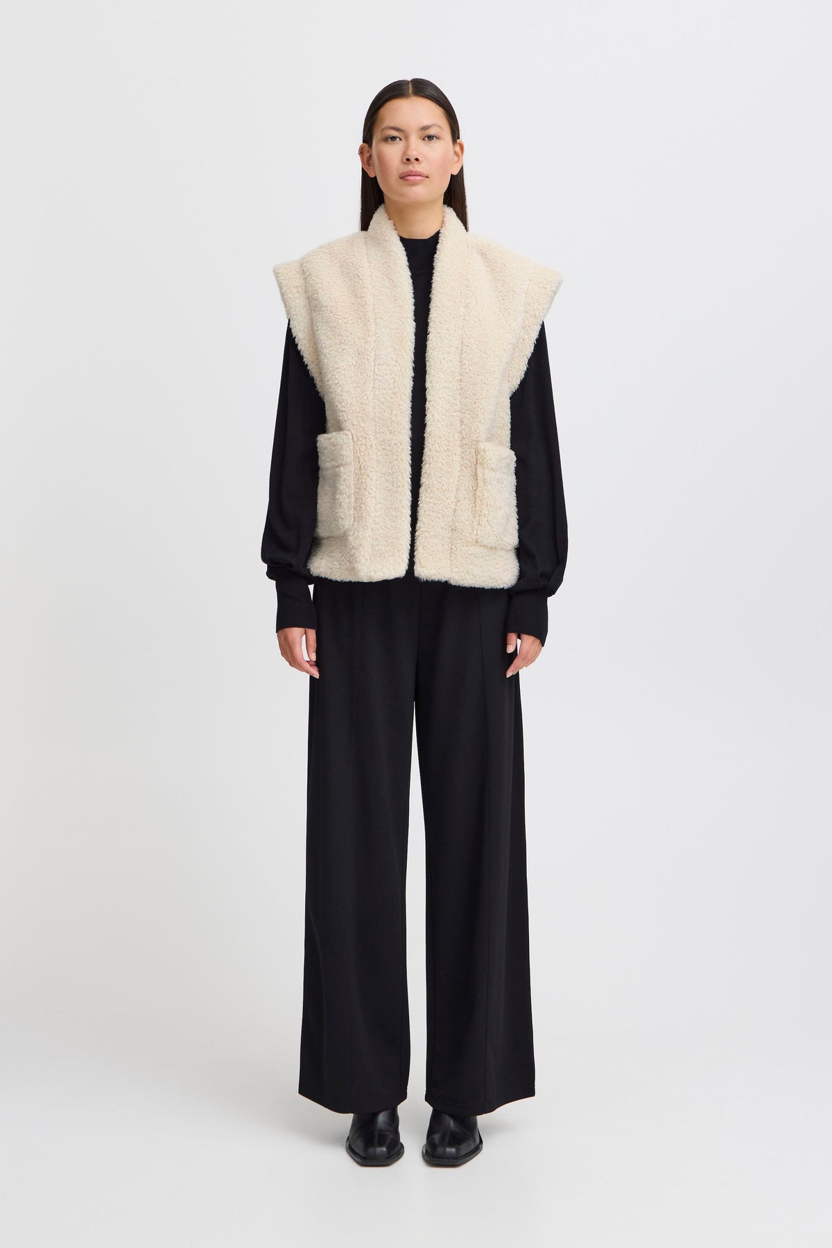 ICHI : Gizla Teddy Gilet - Birch