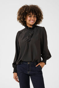 CULTURE Camusa Flounce Shirt - Black