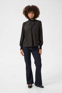 CULTURE Camusa Flounce Shirt - Black