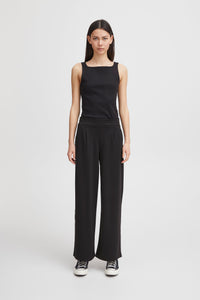 ICHI Kate Wide Leg Trousers - Black