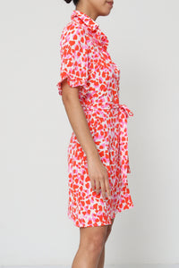 COPE CLOTHING : Shirt Dress With Heart Print - Pink