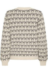 ICHI Brielle Bow Jumper - Black