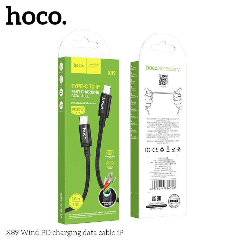 Hoco X89 Type-C to IP charging cable