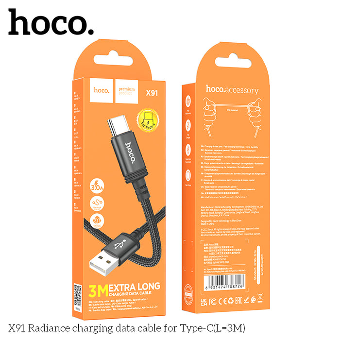 Hoco Radiance X91 charging cable for Type-C 3M