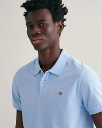 GANT : Regular Shield Pique Polo - Capri Blue