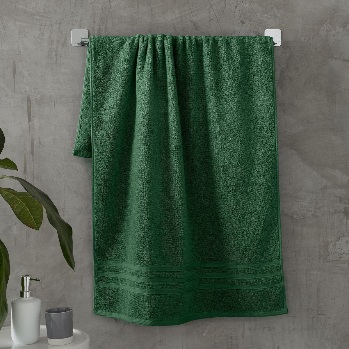 CATHERINE LANSFIELD : Zero Twist Cotton Towel - Dark Green (Available in 3 Sizes)