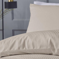 CATHERINE LANSFIELD Satin Stripe 300 Thread Count Duvet Cover Set - Cream