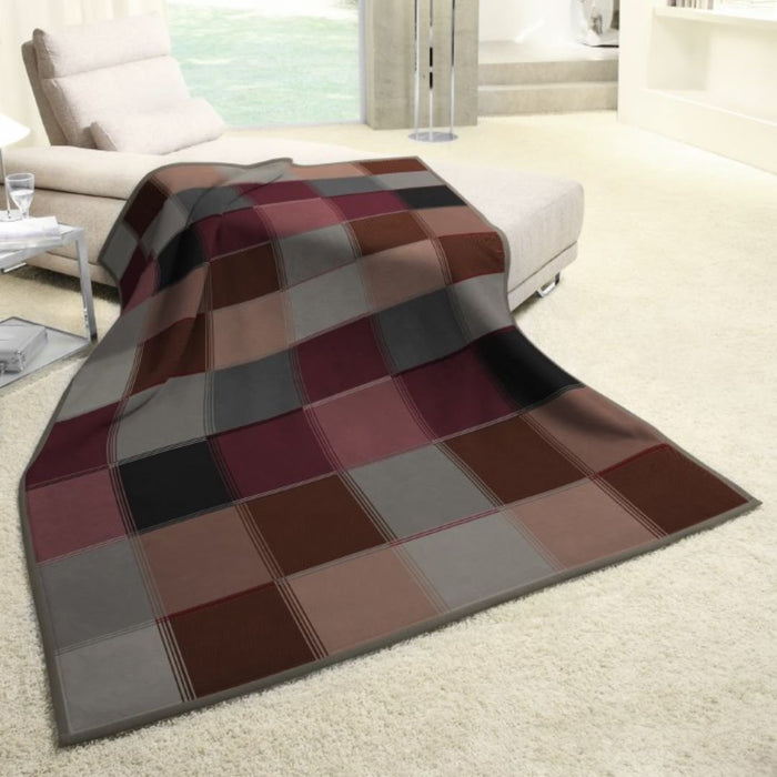 BIEDERLACK : Cotton Home - Check Red Throw - 150x200