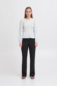 ICHI Rebekka Striped Blouse - Blue