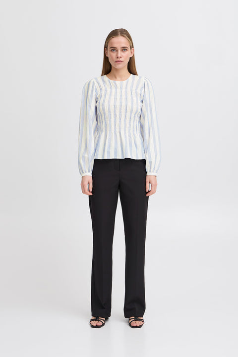 ICHI Rebekka Striped Blouse - Blue