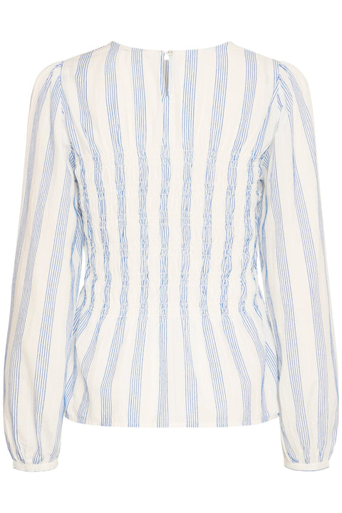 ICHI Rebekka Striped Blouse - Blue