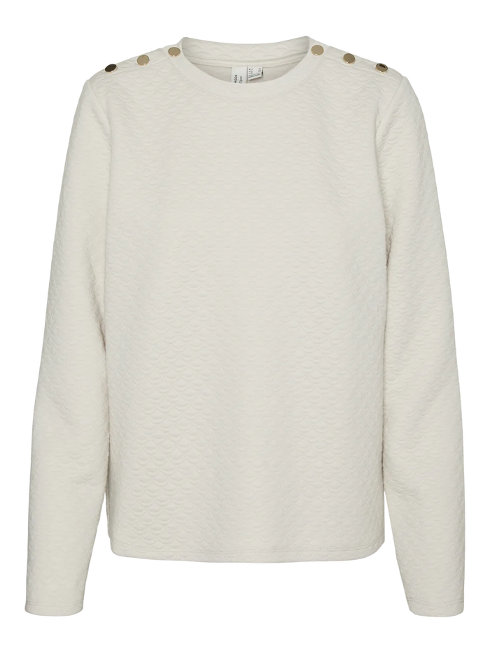 VERO MODA : Ramone Round Neck Sweatshirt - Cream