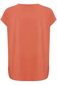 ICHI : Short Sleeve Top - Coral