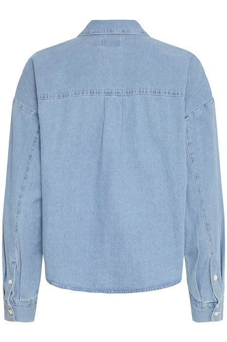 ICHI Harcher Women's Denim Shirt - Light Blue