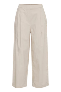 ICHI Unica Wide Leg Trousers - Cream