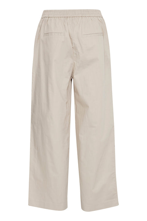 ICHI Unica Wide Leg Trousers - Cream