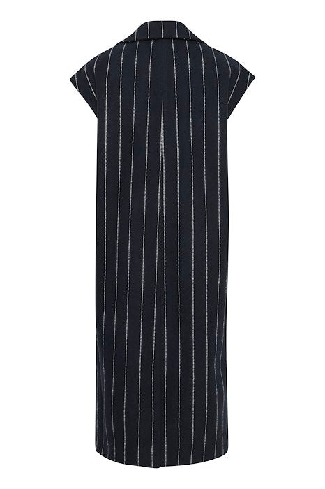 ICHI : Jannet Pinstripe Waistcoat - Navy