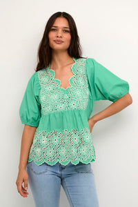 CULTURE : Valda Embroidry Blouse - Green