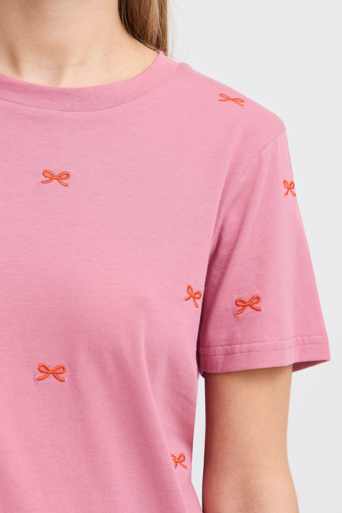 ICHI Camino Bow T-Shirt - Pink