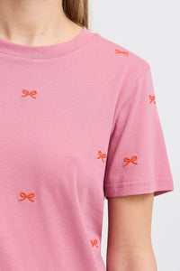 ICHI Camino Bow T-Shirt - Pink