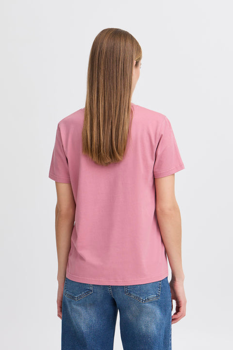 ICHI Camino Bow T-Shirt - Pink