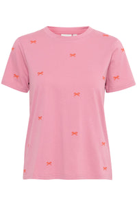 ICHI Camino Bow T-Shirt - Pink