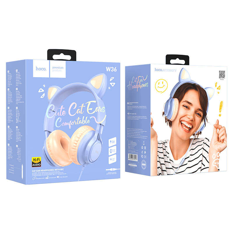 HOCO W36 KIDS BLUETOOTH HEADPHONES (LIGHT BLUE)