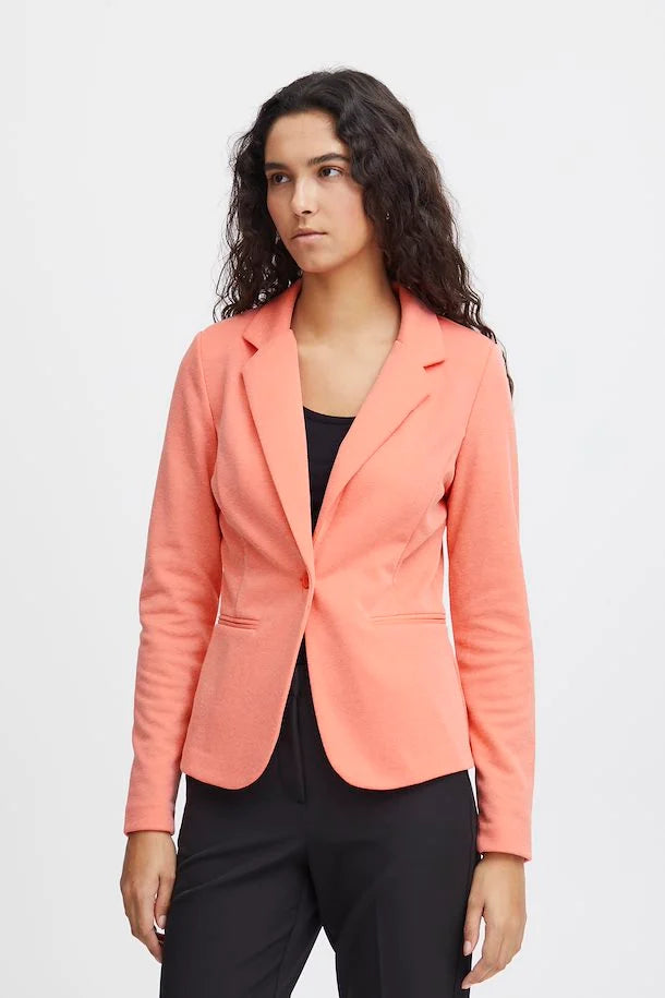 ICHI : Kate Pique Blazer - Coral