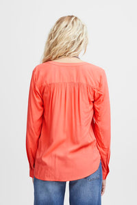 ICHI : Main LS Blouse - Coral